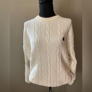 Izod Women's Ivory Cable Knit Sweater